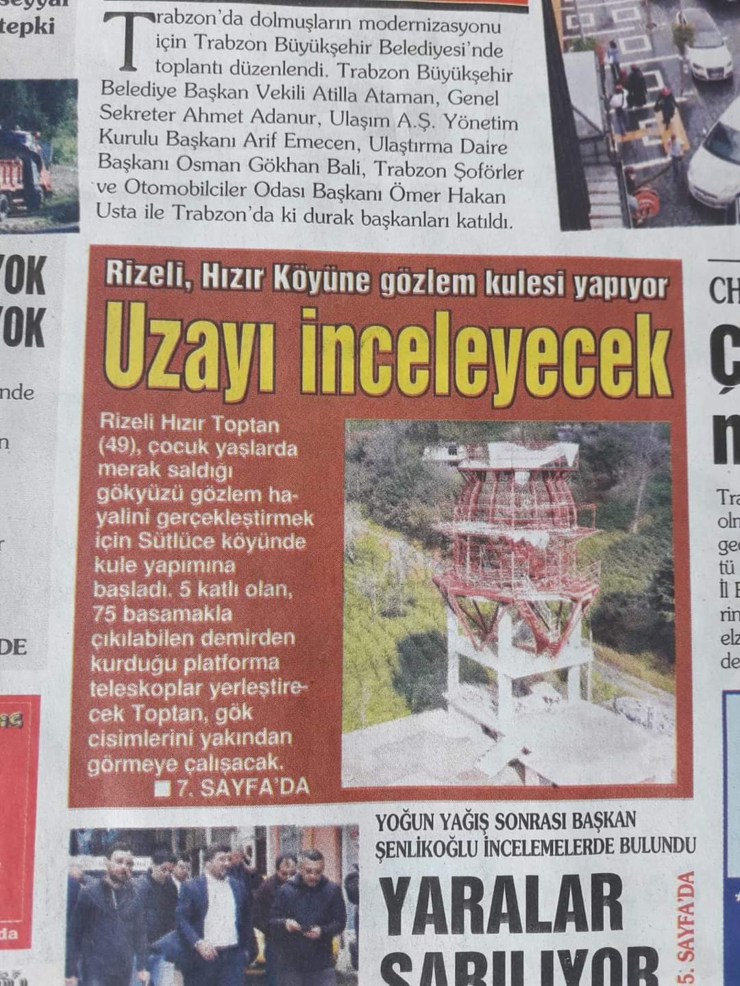 Rize Sütlüce Köyü Çelik Gözlem Kulesi